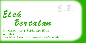 elek bertalan business card